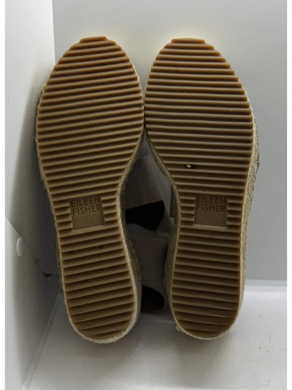 Eileen Fisher Willow Espadrille Platform Wedge Sandals Women 8.5 Tumbled Leather